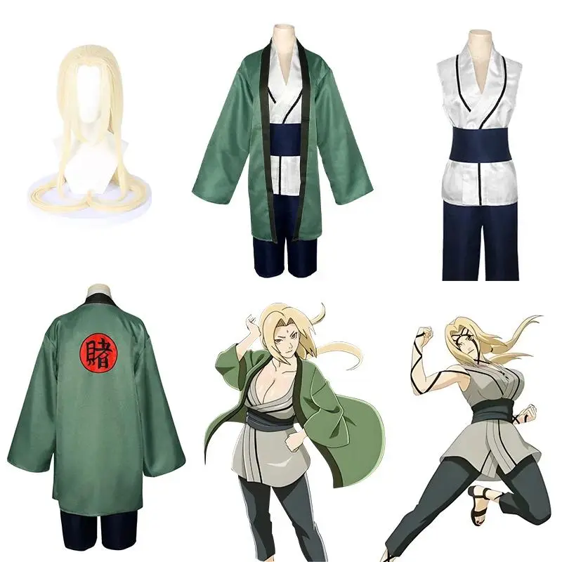 Tsunade Cosplay Costume Anime Cartoon Girls Women Kimono Christmas wig  Halloween Carnival Suit