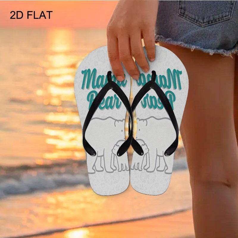 2026 Summer New Women'S Flip Flops, Open Toe Flat Heel, "Mama Bear" & Cubs Design, Available in Various Colors And Sizes, Ideal for Mother'S Day, Easter, Holiday Gifts, Fashion Sandals for All Seasons, Women Shoes