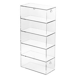 Acrylic 5 Levels Wall Mounted Acrylic Display Case, Shot Glass Display Case Cabinet, Wall Mounted Sunglass Organizer, Sunglasses Shelf
