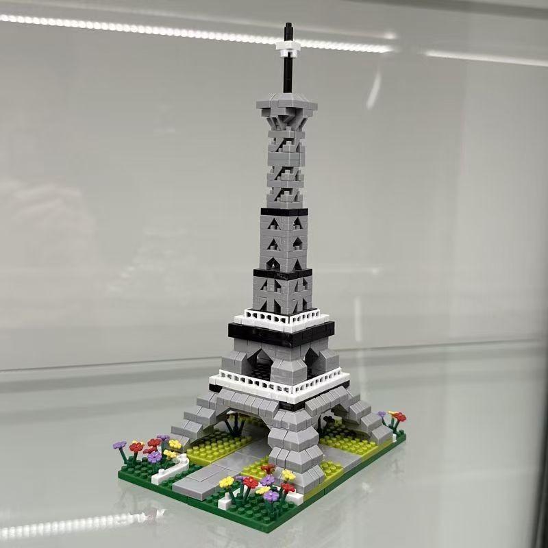 New Famous Buildings Series Paris Eiffel Tower Building Block Assembly Model Kit, Collectible Display Decoration, Holiday Birthday Gift