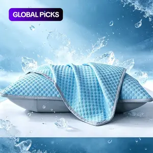 Summer Cooling Pillowcase Queen Size Solid Color Ice Bean Bean Pillowcase Cool Feeling Air Conditioning Cover Washable (No Pillow)