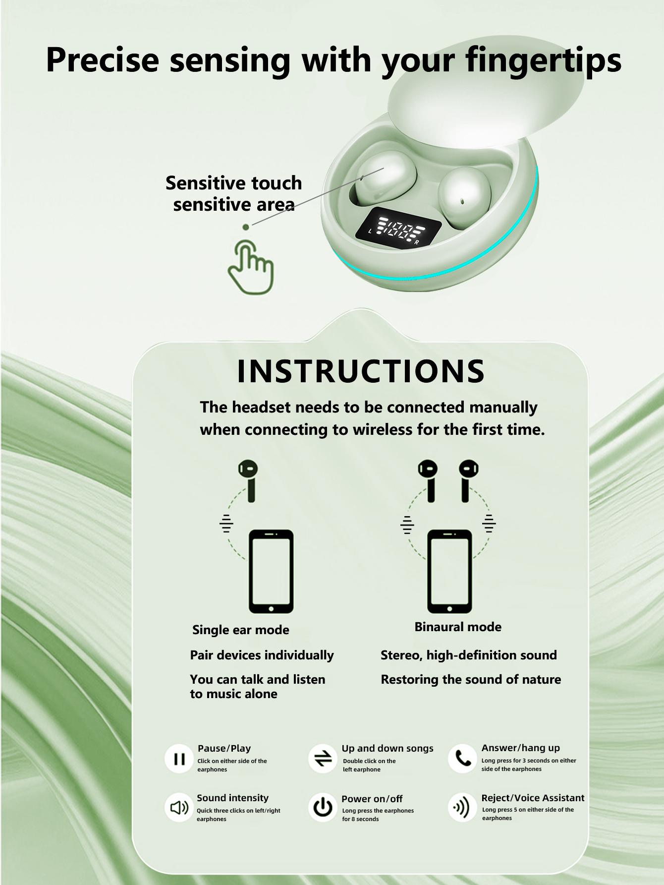 Mini Invisible Bluetooth-Compatible Earbuds for iOS & Android, True Wireless In-Ear Headphones for Sports & Active Lifestyle, Audio Wireless Earbuds, Cool Gadgets