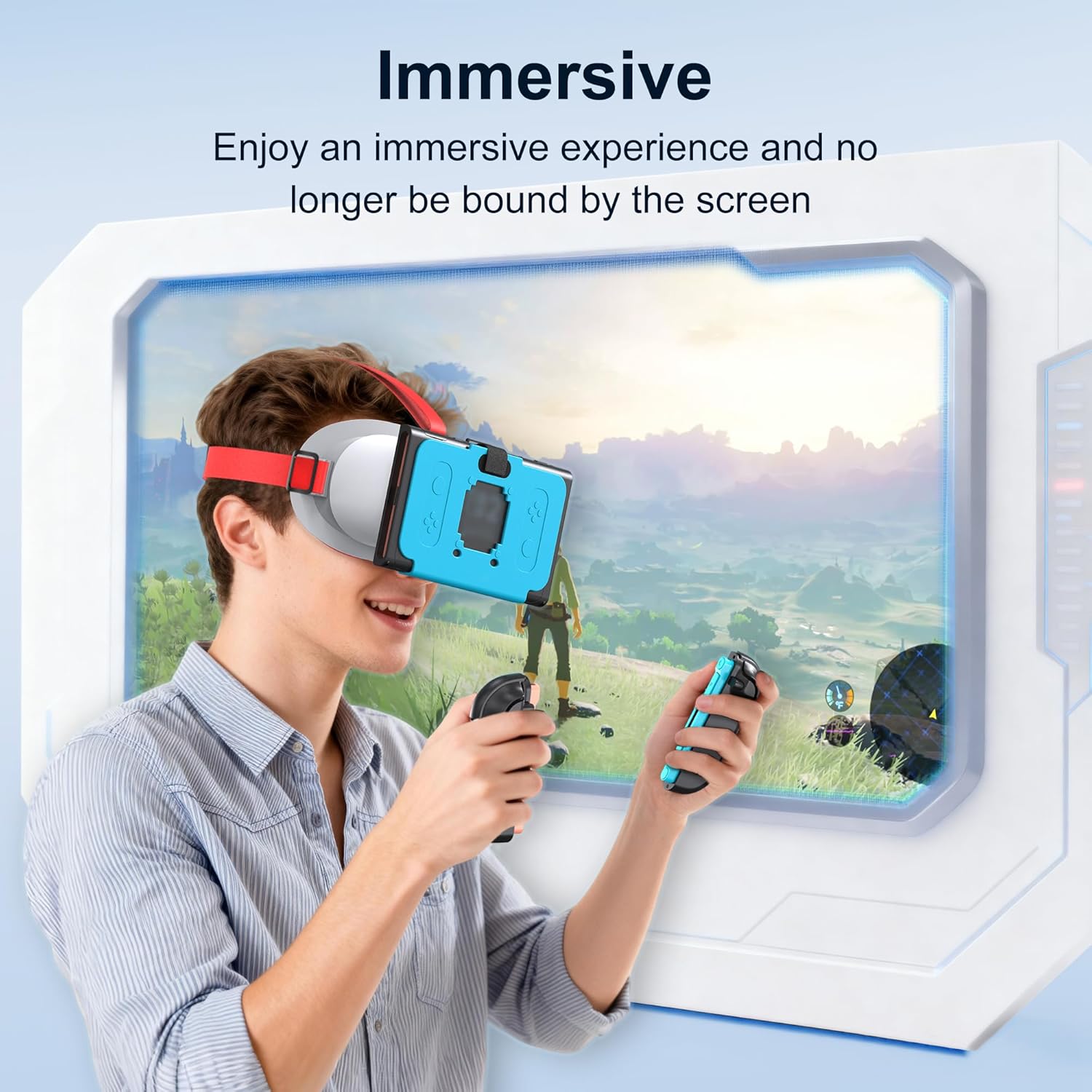 VR Headset for 2 (2025), 2 Reality VR Glasses with Adjustable Lenses and Comfortable Strap, Goggles for 2 Accessories (White & Blue) VR Headset for 2 (2025), 2 Reality VR Glasses with Adjustable Lenses and Comfortable Strap, Goggles for 2 Accessories (White & Blue)