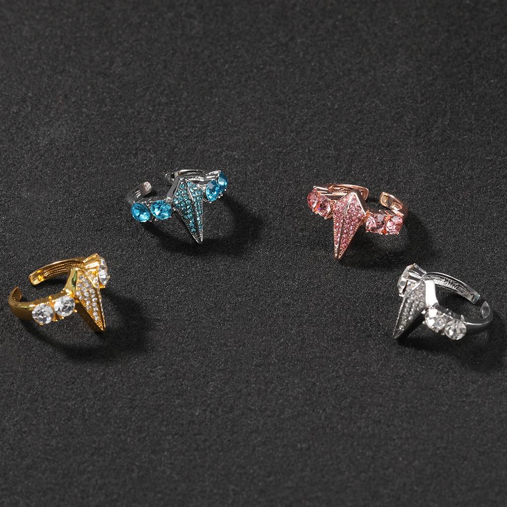 Hip-hop style new diamond-encrusted alloy black panther ring, men's niche exaggerated open adjustable ring, vintage jewelry