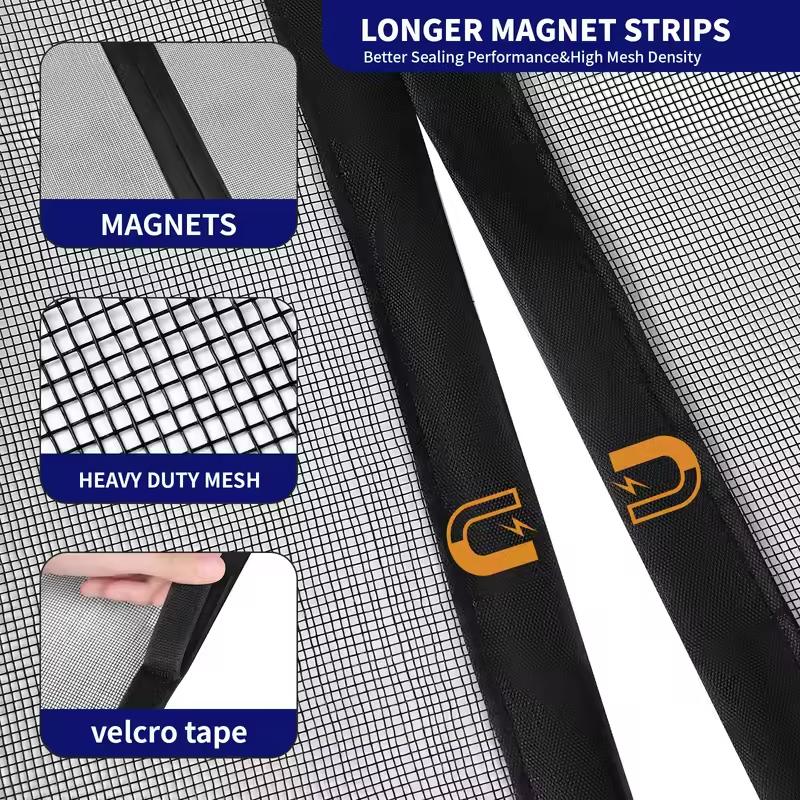 Magnetic Screen Door Curtain for Summer, Easy to Install, Auto Close Design, Breathable Mesh Keeps Bugs Out, Multiple Sizes, Must-Have Home Essential