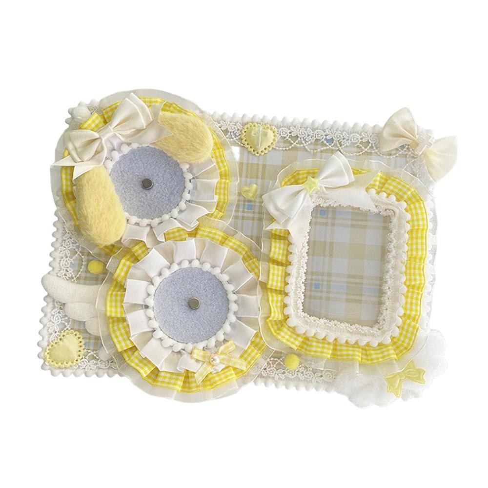 Itabag Anime Badge Holder Set Decor Kawaii Candy Fluffy Bunny Ribbon Lace Ita Bag Insert Board Badge Display Board Accessories