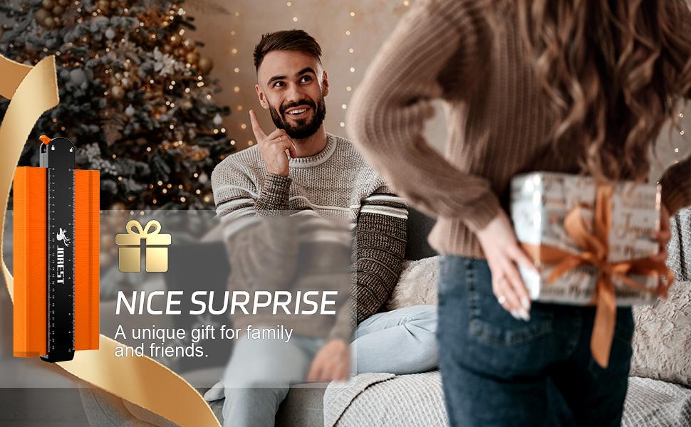 JOREST Connectable Contour Gauge (10+5 Inch), Gifts Ideas for Men Dad Handyman Husband Him, Shape Profile Duplicator with Lock, Outline Angle Measuring Tool, Template tool, Tile Flooring, Scribe Edge