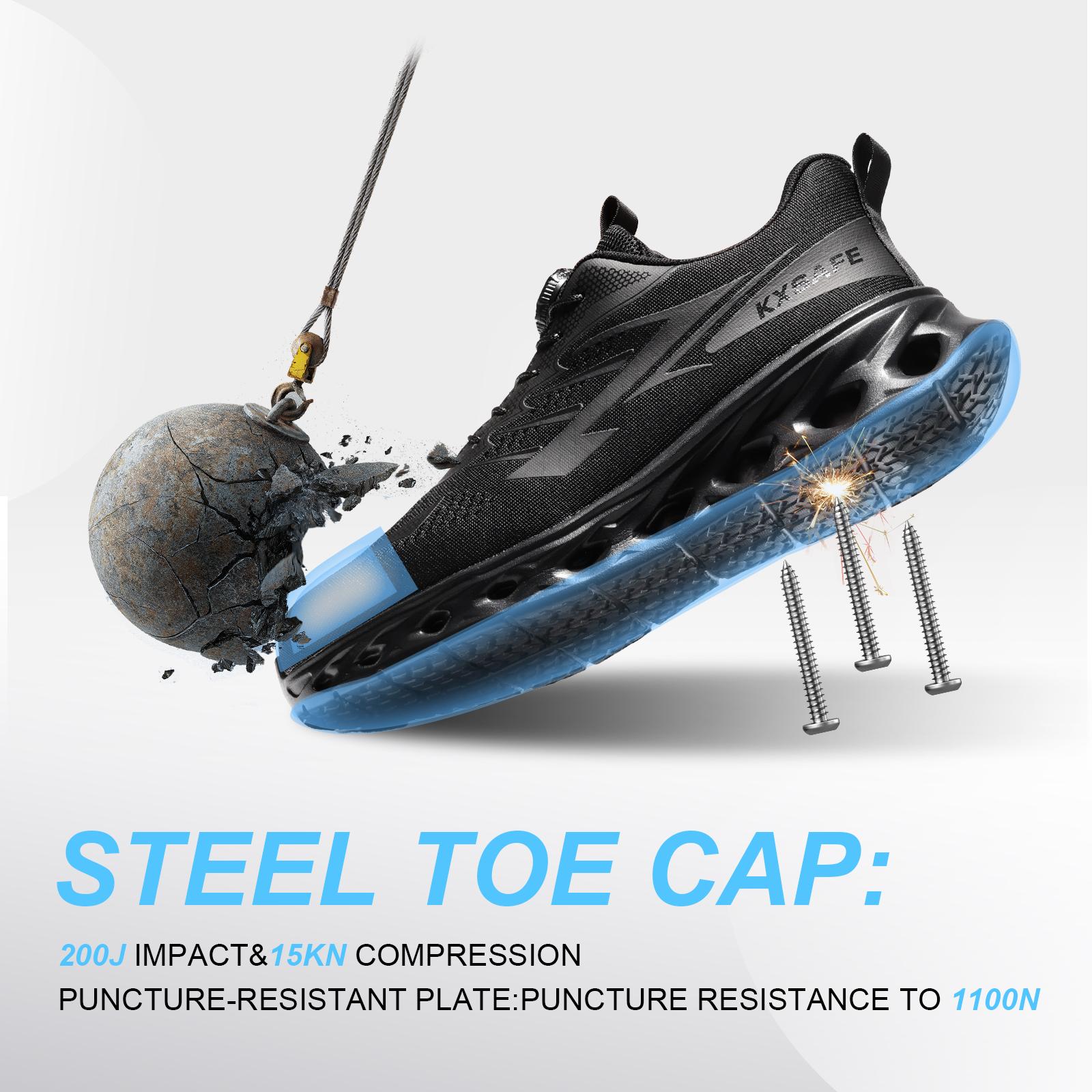Steel Toe Shoes for Men Women Safety shoes stylish shoes Work safety sneaker Stylish shoe with Rotating Buckle Smash Stab Resistant Air Cushion Safety Shoes Comfortable Breathable All-Day Comfort Work Shoes Industrial Work Safety Sneaker All Seasons Steel Toe Shoes for Men Women Safety shoes stylish shoes Work safety sneaker Stylish shoe with Rotating Buckle Smash Stab Resistant Air Cushion Safety Shoes Comfortable Breathable All-Day Comfort Work Shoes Industrial Work Safety Sneaker All Seasons