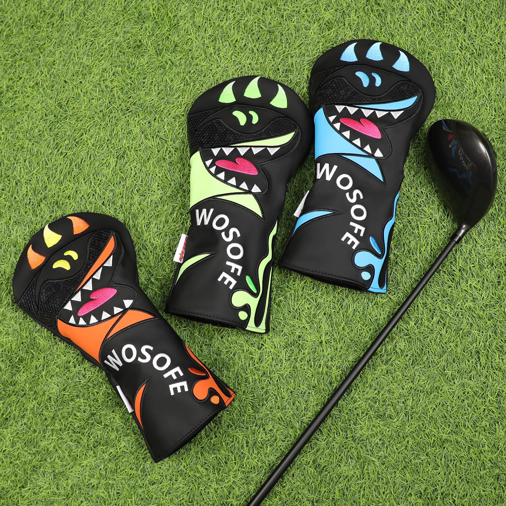 1 Golf Club Cover,Featuring a playful shark design embroidery,Provides all-around protection for your club,Fits 460cc clubs,Available in 3 colors,Golf driver head cover