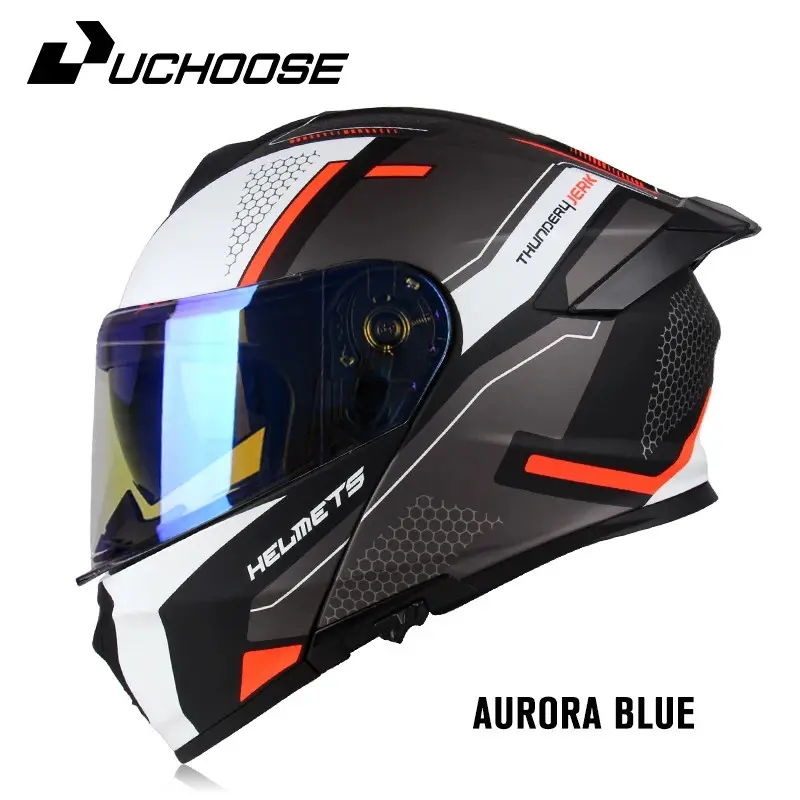 Modular Flip-Up Motorcycle Helmet Dot Certified, Dual Visor, Full Face/open Face 2 in 1, Ideal for Touring, Safety Gear