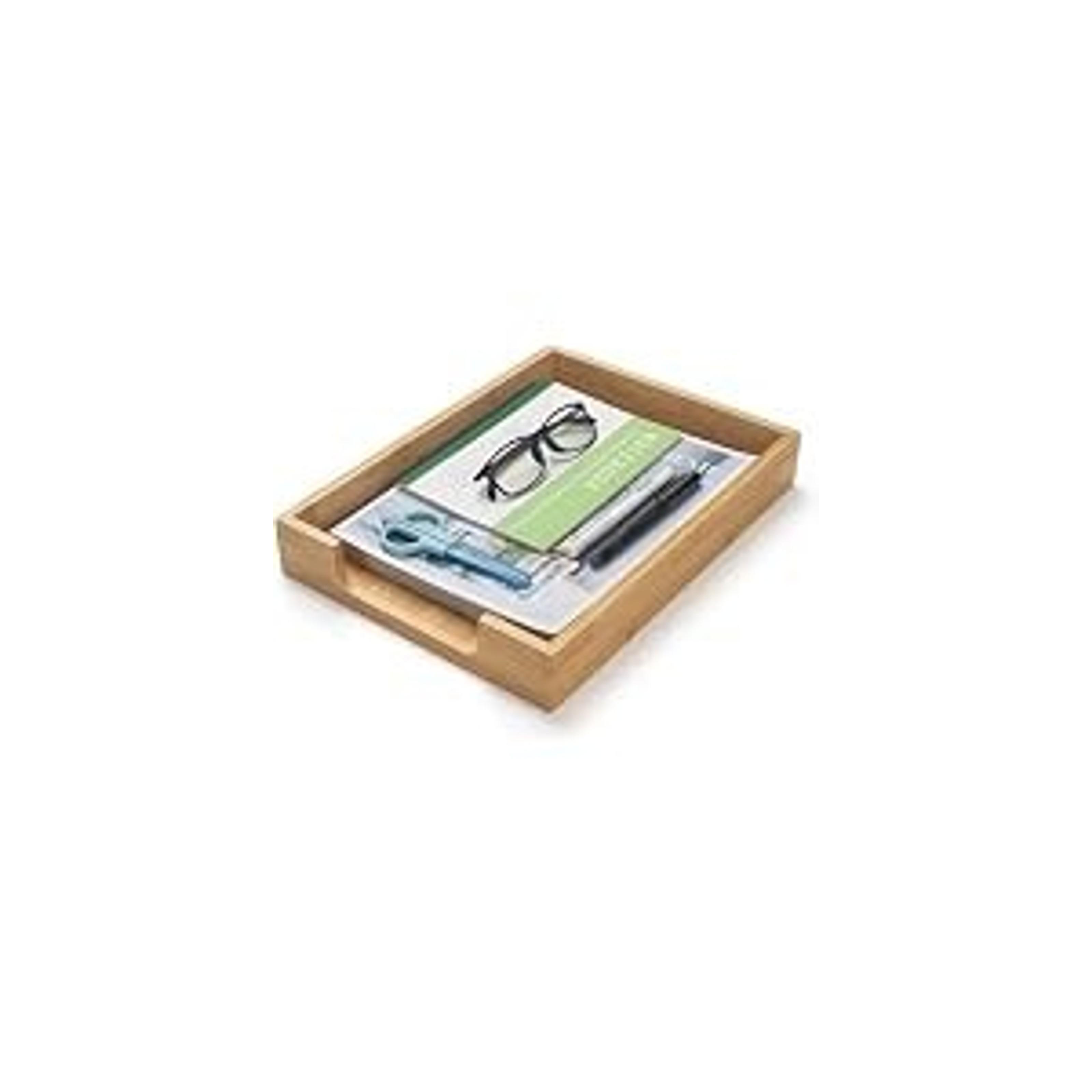 13.8 in Natural Grain Acacia Wood Tray - Kitchen Countertop Serving Tray, Coffee Table Decor, Appetizer Charcuterie Board