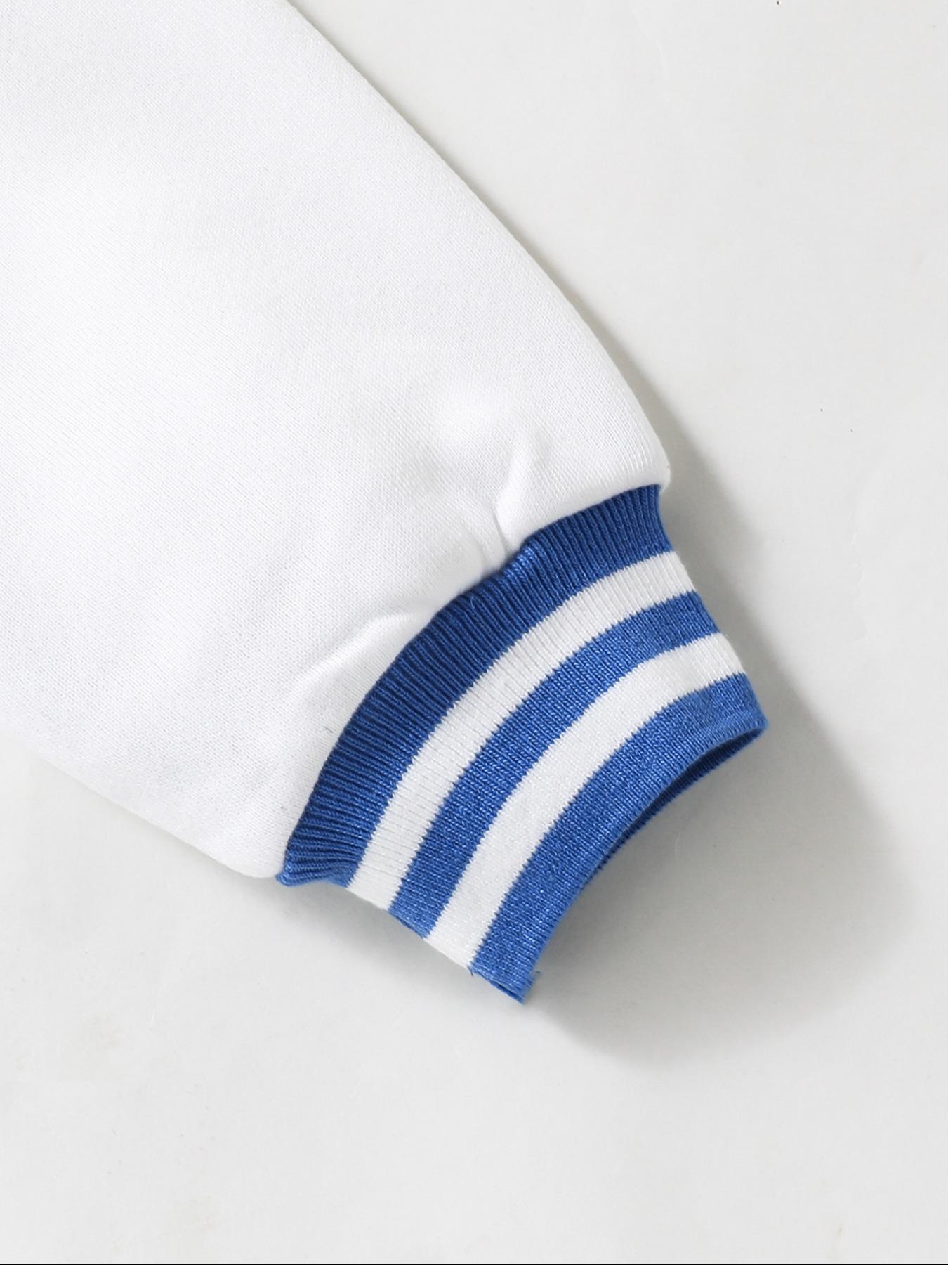 KPOP – The Huntress Girl Group  Girls' Short Baseball Coat, Cartoon Pattern Design, Elastic Fabric, Casual Sports School Uniform, Fall & Winter Outerwear, Casual Cute Outerwear