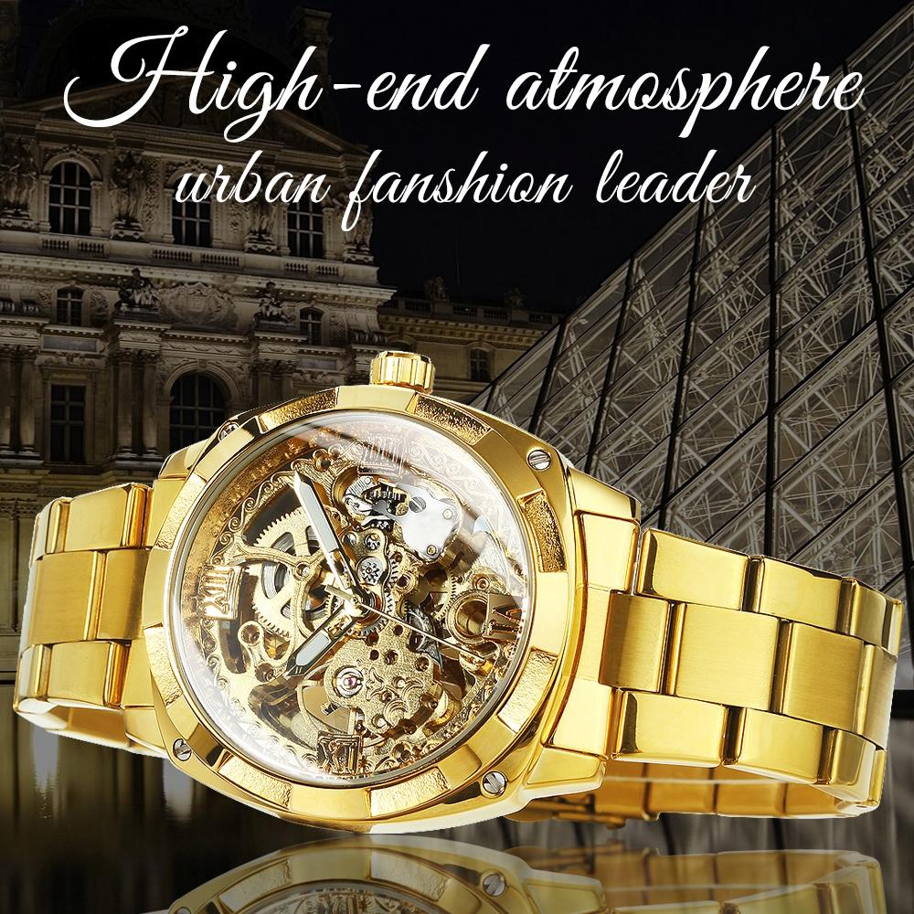 1pc Royal Luxury Skeleton Automatic Mechanical Watch for Men Luminous Hands Top Brand Stainless Steel Strap Business Casual Square Retro Mens Watches Festival Birthday Gifts With Box Stainless Steel Wristwatch