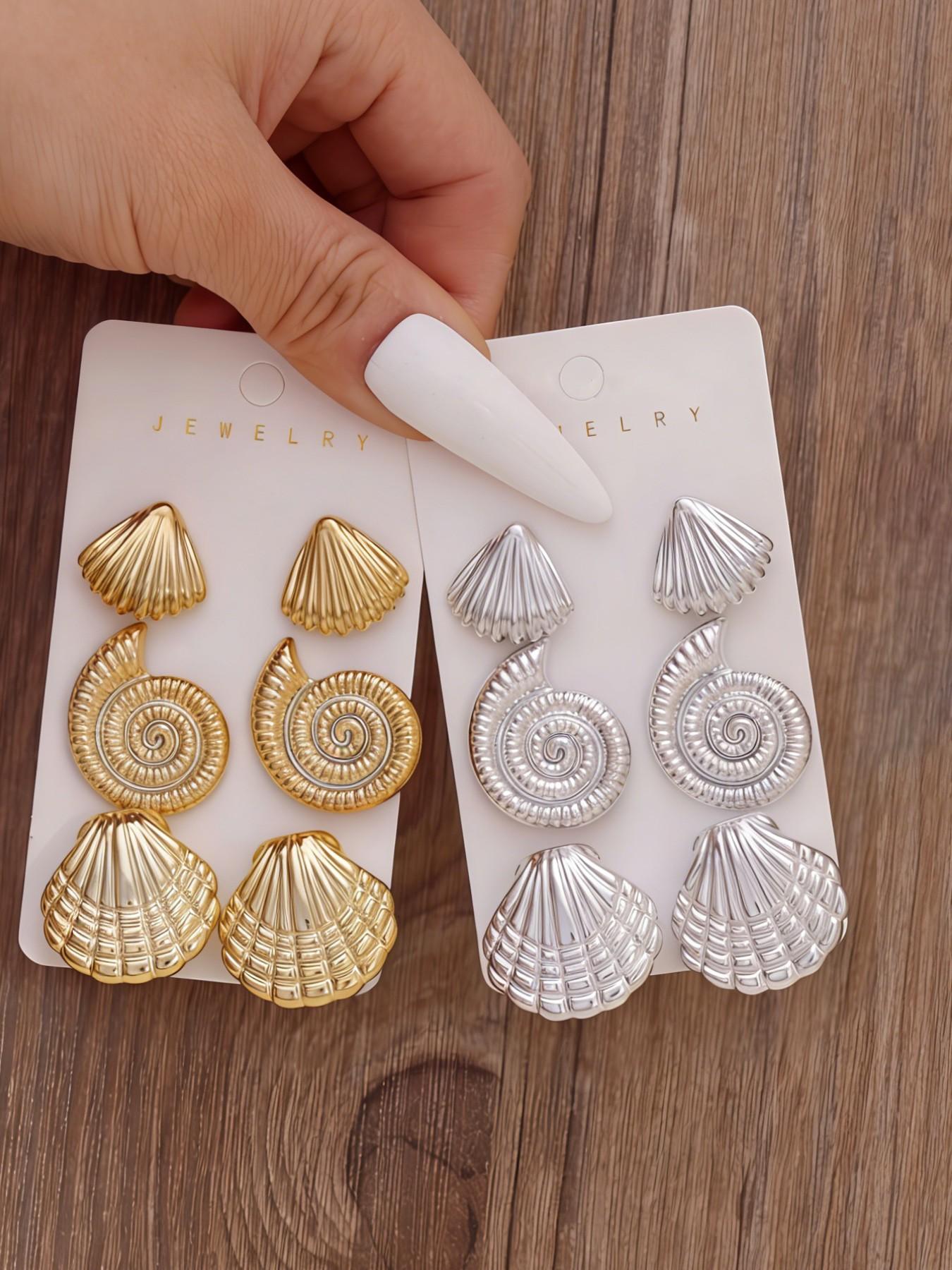 Summer Geometric Earrings Set, Fashion Ear Studs, Elegant and Stylish, Perfect for All Seasons, Versatile Jewelry for Any
