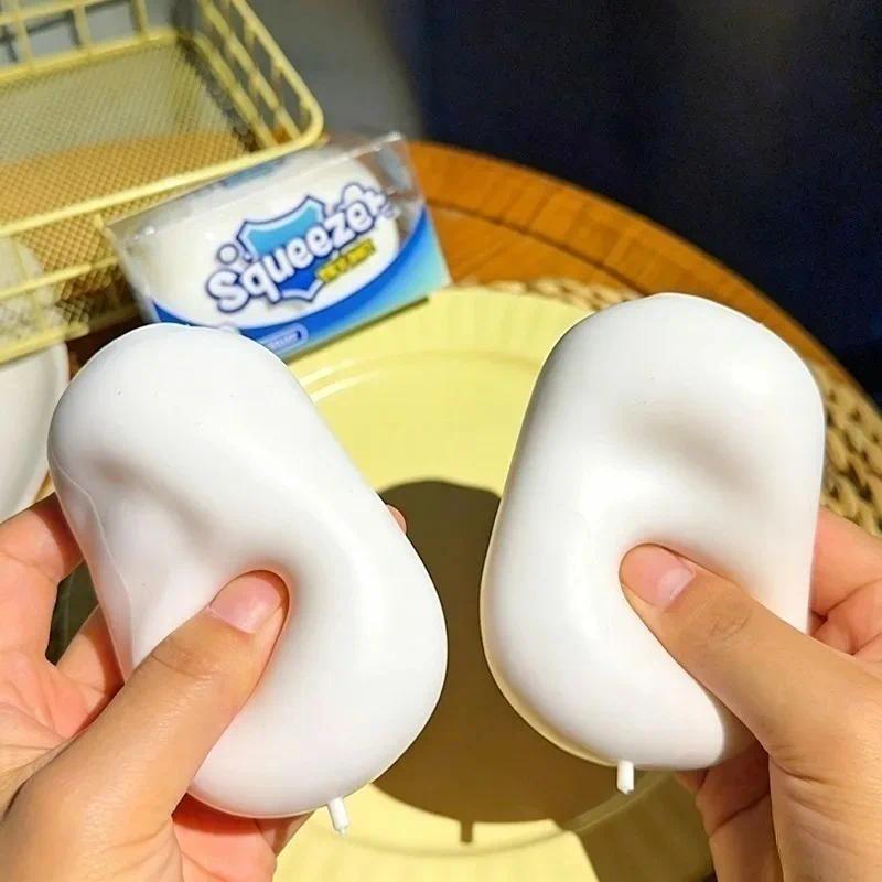 Soap Crunchy Ball Squishy Soap Stress Ball Fidget Toy Stress Relief Fidgets Crunchy Squeeze Ball Round Blocks Filled ASMR Anti Stress Toys for Adults Sensory Fidget Gift Fidget Balls