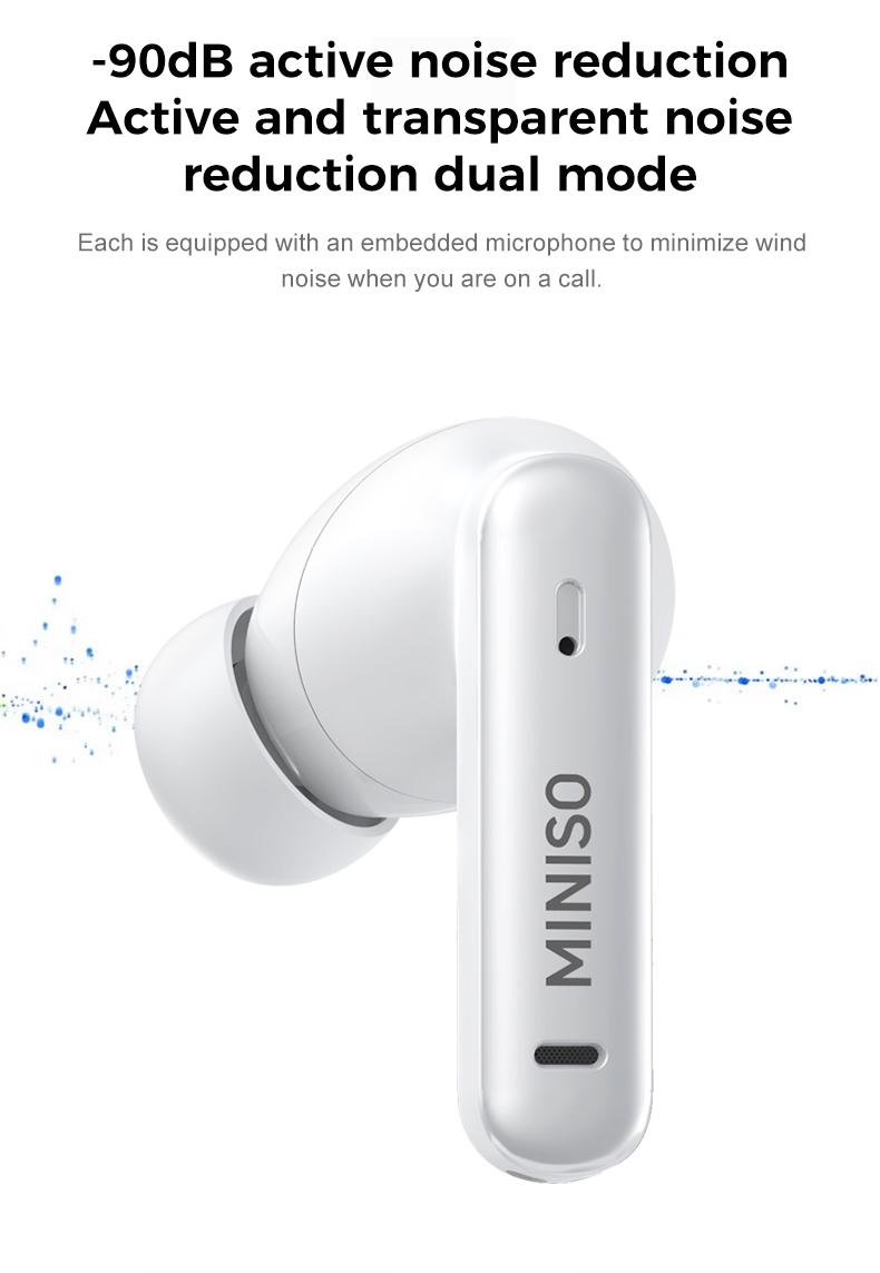 MINISO X25 TWS Bluetooth Headphones,Earbuds with Full Color Display, ANC Noise Cancelling , in-Ear Earphone for iPhone Andriod Sport/Workout/Running Audio