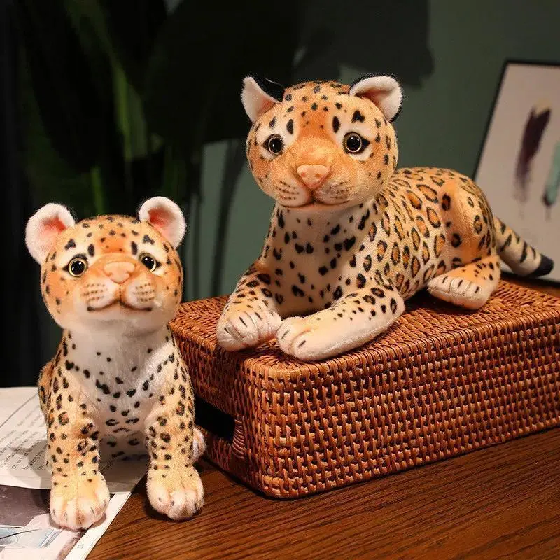 100% New and High-Quality Realistic Leopard Plush Toy, 3-Posture Sit 25/30cm Cute Stuffed Cheetah Cub Soft Doll with 0.5-2cm Size Differences, for Room Decoration & Gifting