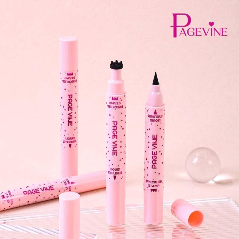PAGE VINE Natural Freckle Pen Double Head Eyeliner Long Lasting Easy Coloring Makeup Freckle Eyeliner