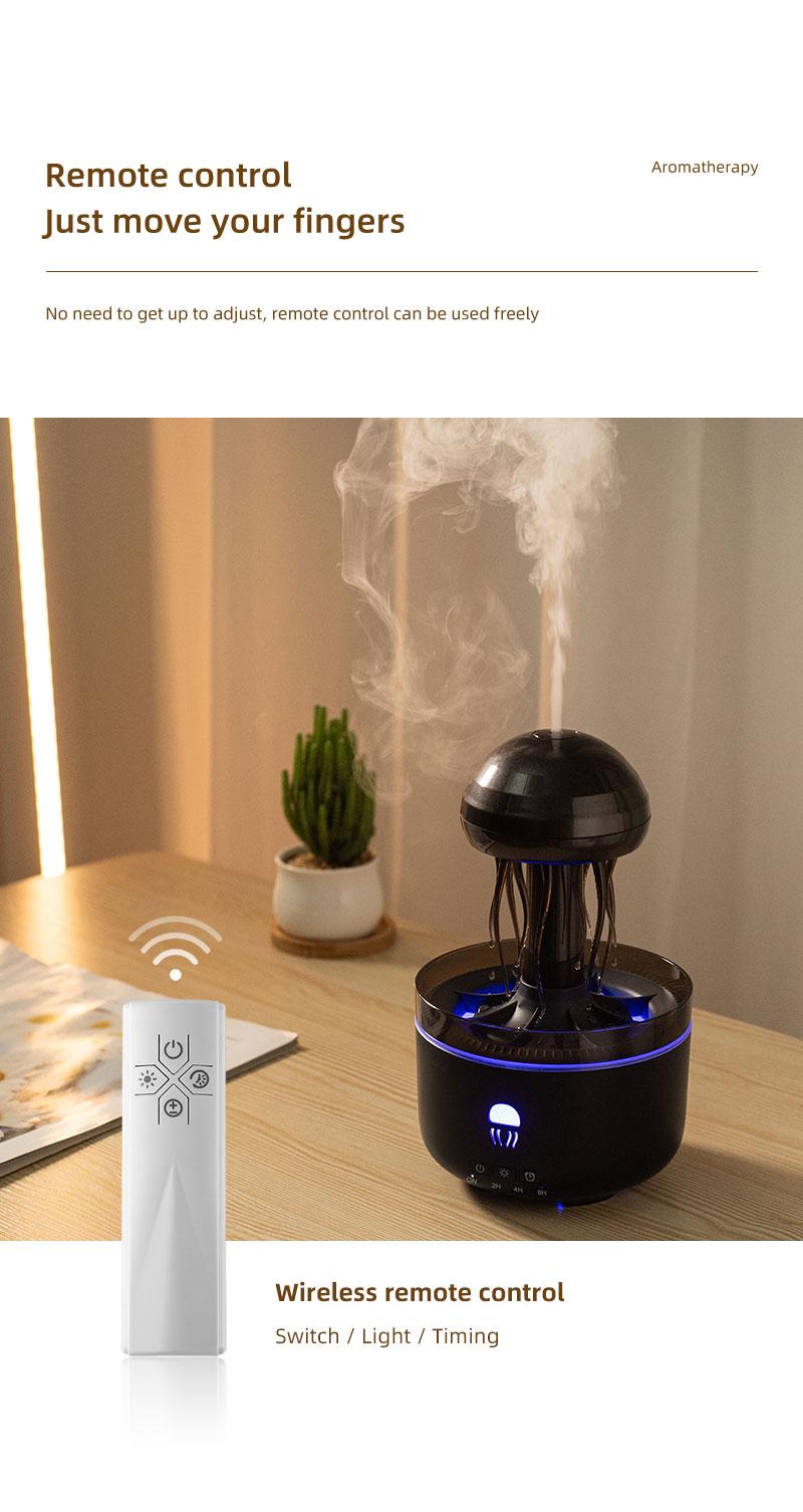 mechanical jellyfish aromatherapy machine household rotating raindrop humidifier desktop colorful atmosphere light diffuser Aromatic Multifunction