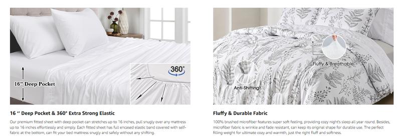 PHF 7/3 counts/set Comforter Set, Reversible Botanical Bedding Set Includes Comforter, Pillow Shams, Flat Sheet, Fitted Sheet, and Pillowcases, Gifts PHF 7/3 counts/set Comforter Set, Reversible Botanical Bedding Set Includes Comforter, Pillow Shams, Flat Sheet, Fitted Sheet, and Pillowcases, Gifts