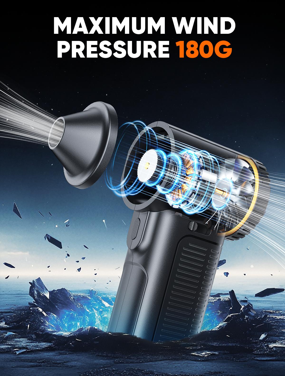 #TikTokShopSpringGlowUp F11 SHEKAR Electric Air Duster, Compressed Air Blower Gun, Adjustable Gears, Rechargeable Cordless, Mini Turbo Jet Fan for Keyboard, PC, Car, Home & Outdoor Cleaning Powerful Portable