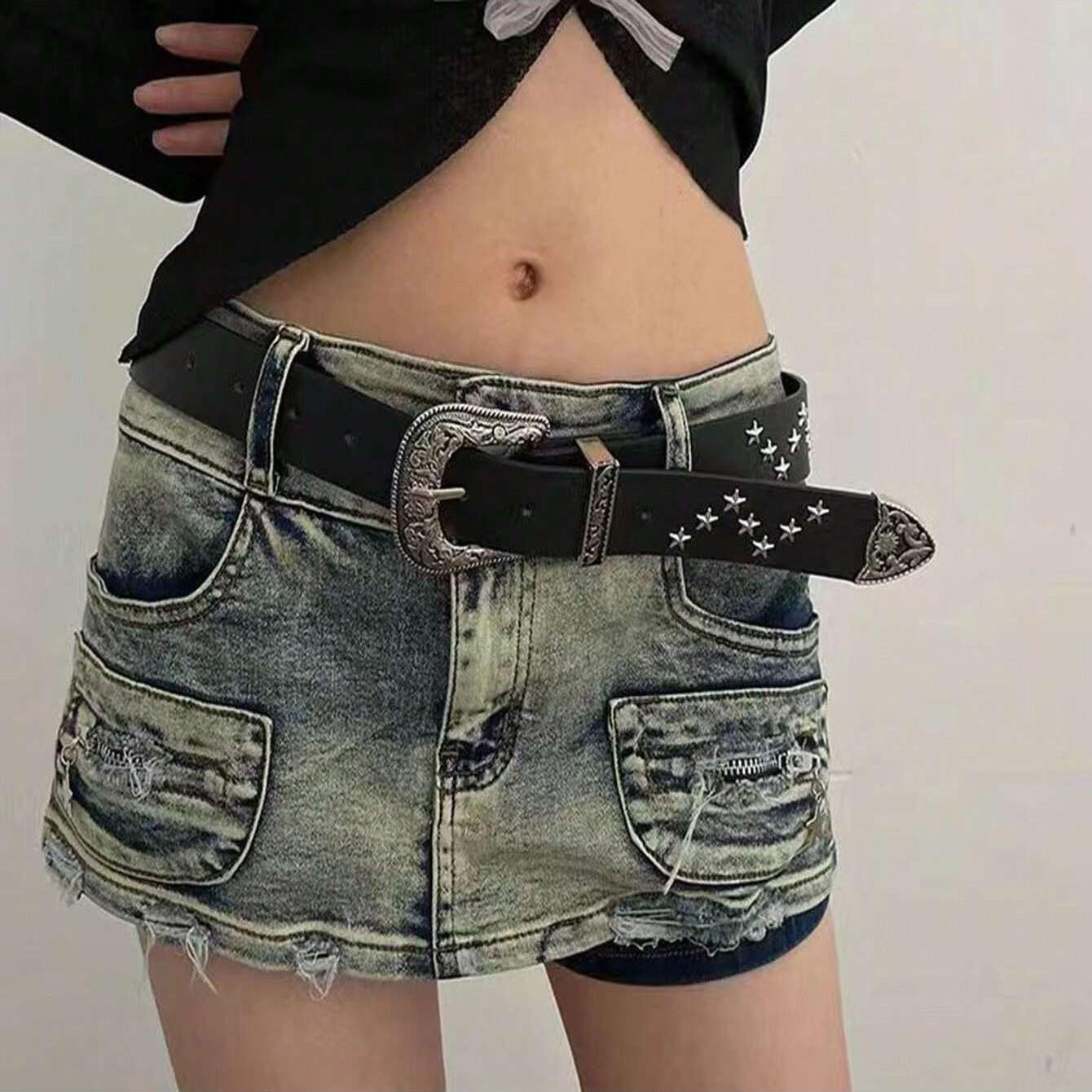 Women's Star Buckle Western Style Belt, Perfect for Summer, School Fall, Halloween, Stylish Accessory for Various Occasions
