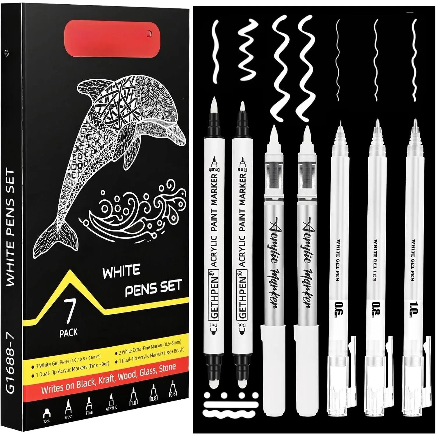 Calligraphy Brush Pen Set, Black Archival Ink for Hand Lettering