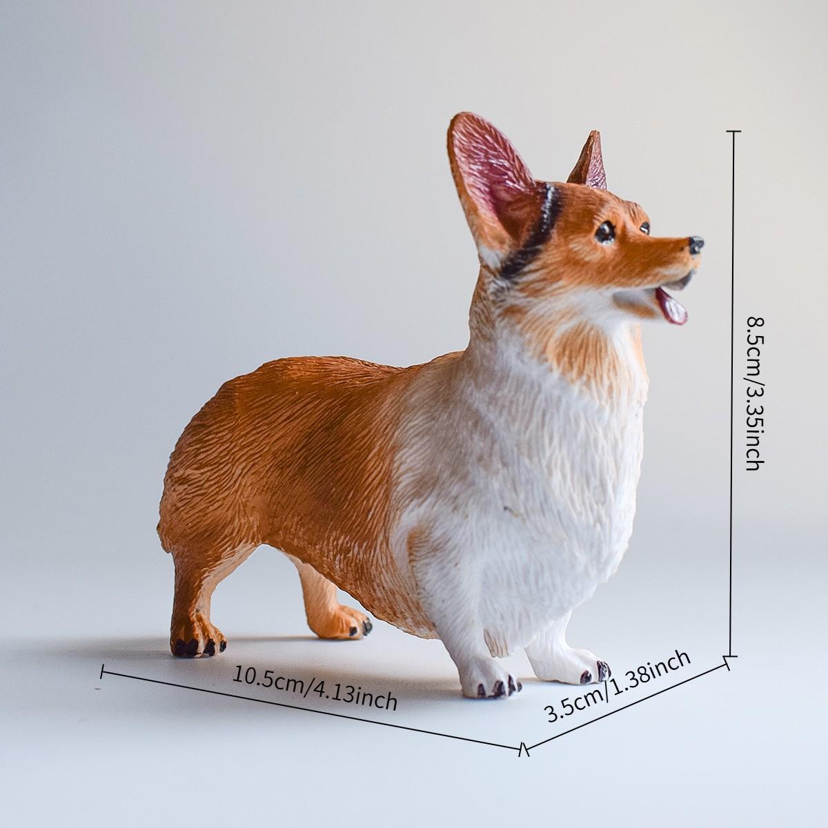 2 PVC Replica Cat and Corgi Dog Models, Cute Healing Pet Decor, Desktop Ornament, Birthday Gift, Festival Photography Props