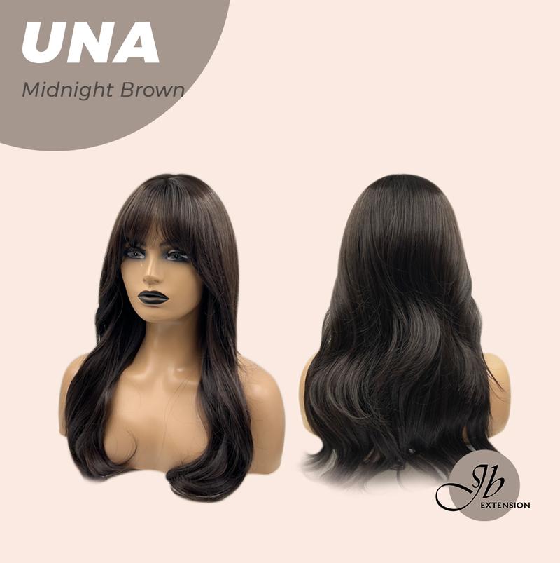 JBEXTENSION 22 Inches Cold Brown Wave With Bangs Wig UNA