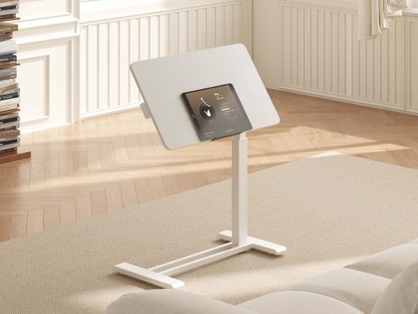 【TikTokShopBlackFriday】FLEXISPOT Mobile Adjustable Overbed Table, Bedside Standing Desk with Wheels, Rolling Laptop & Computer Cart, Portable Workstation for Home, Office, Bedroom, Hospital, Dorm, with Tiltable & Foldable Options