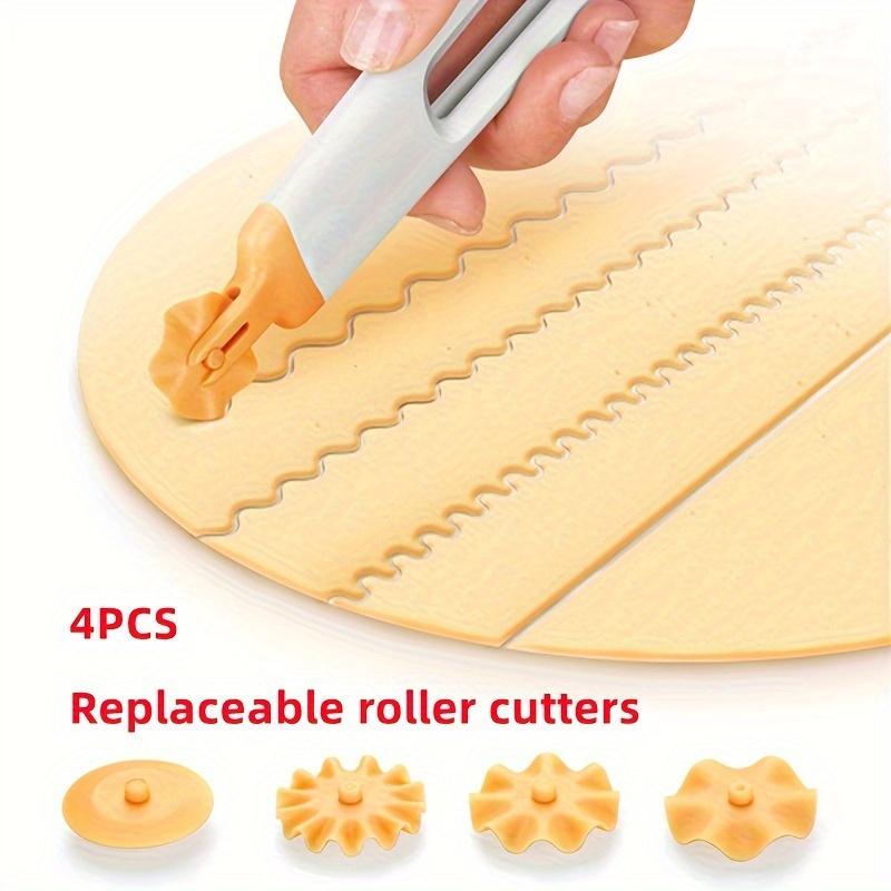 Four in one dough cutter, portable dough roller cutter, household baking cake lace cutter, cake skin cutting artifact, Mantou, sugar flipping, biscuit skin roller mould