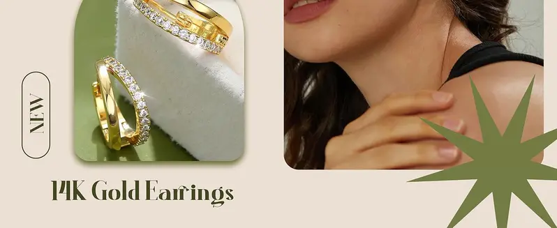 Small Chunky Gold Hoop Earrings for Women Stud Earrings Jewelry Hypoallergenic - Gold Silver Hoop Earring Stacks Non Tarnish 14K Gold Plated Flat Back Huggie Hoop Earring Sets for Multiple Piercing Lightweight 4Pairs