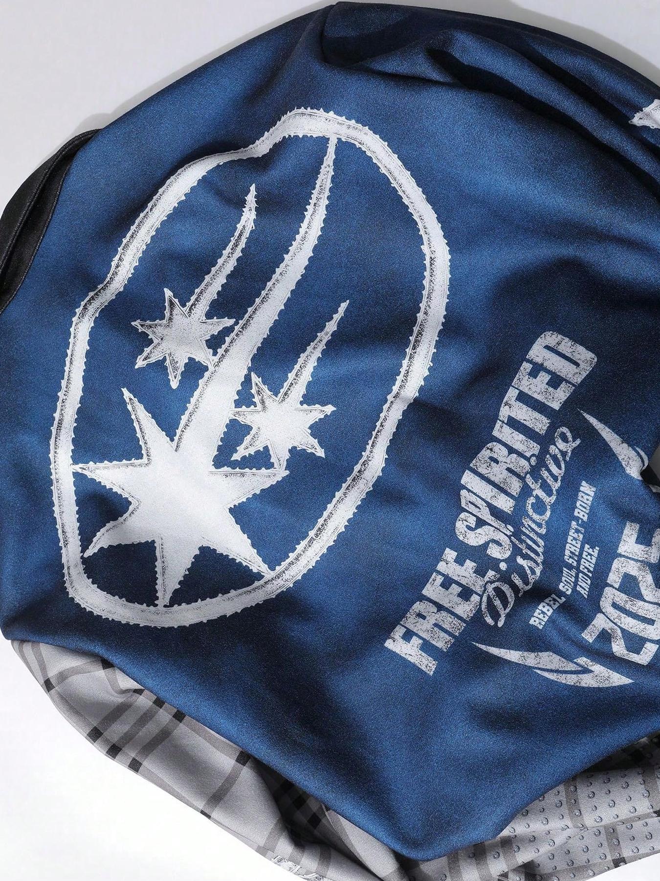 Men's Patchwork Flame Plaid Jacket, Streetwear Trendy Outerwear, Unique Sparkle Design, Ideal for Street Style, Outdoor, Daily Wear