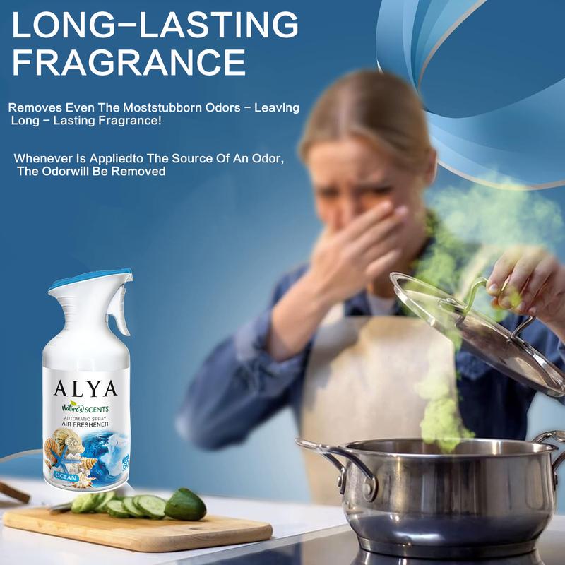 4 PCS (250/ML Each) Air Freshener Spray For Home, 6 Scents - With Lavender, Cool Linen, Magnolia, Mixed Berries, Ocean And Vanilla, Multi-Purpose Room Automatic Spray，ldeal For Car, Offce, Home, Bathroom, Fabric, Closet Fresh Scent