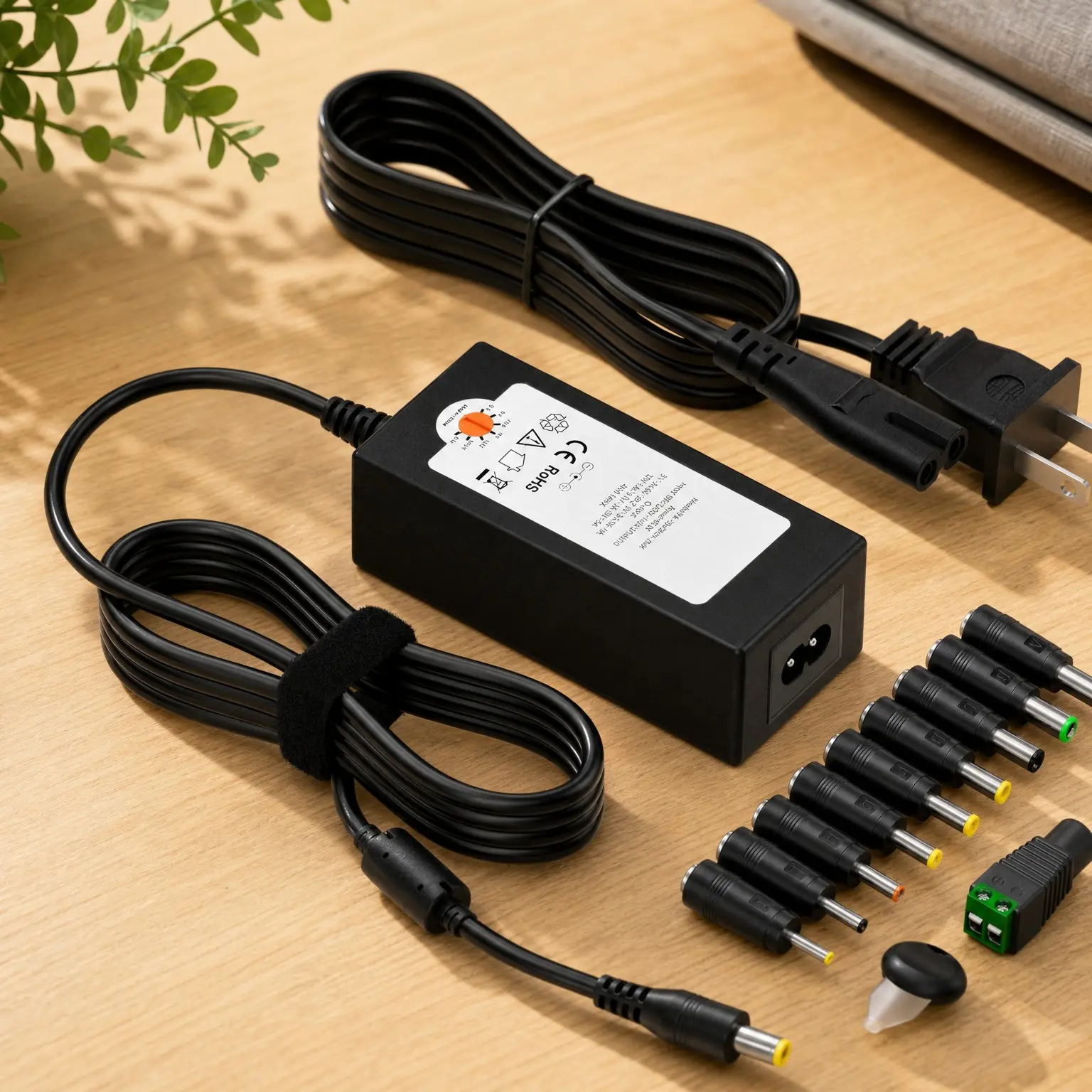 Universal 45W AC DC Power Adapter 5V 6V 7.5V 9V 12V 13.5V 15V 3A with 10 Tips Charger for Household Electronics Routers CCTV IP Cameras Speakers LED StripsGift