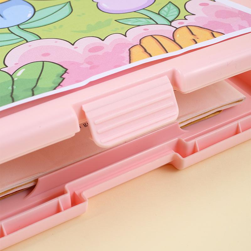 Multi-functional A4 Clipboard Folder Vertical Test Paper Storage with Pen Slot for Primary School Students File Organizer Stationery Box