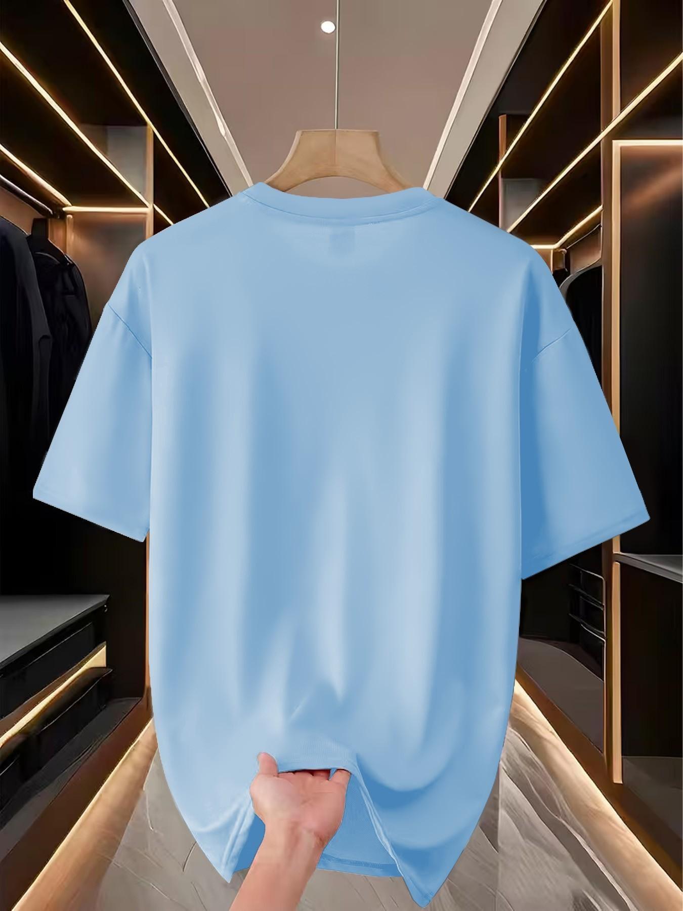 Men's Round Neck T-Shirt, Fashionable Geometric Print, Slim Fit, Long Sleeve, Casual Retro Style, Perfect for Daily Wear, Gifts