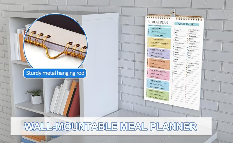 Weekly Meal Planner with Grocery List, Magnetic Fridge Planner, 50 Tear-Off Sheets, 5.83 x 8.54 Inch Meal Prep Pad, Wall-Mountable Kitchen Planner with To-Do List and Daily Schedule