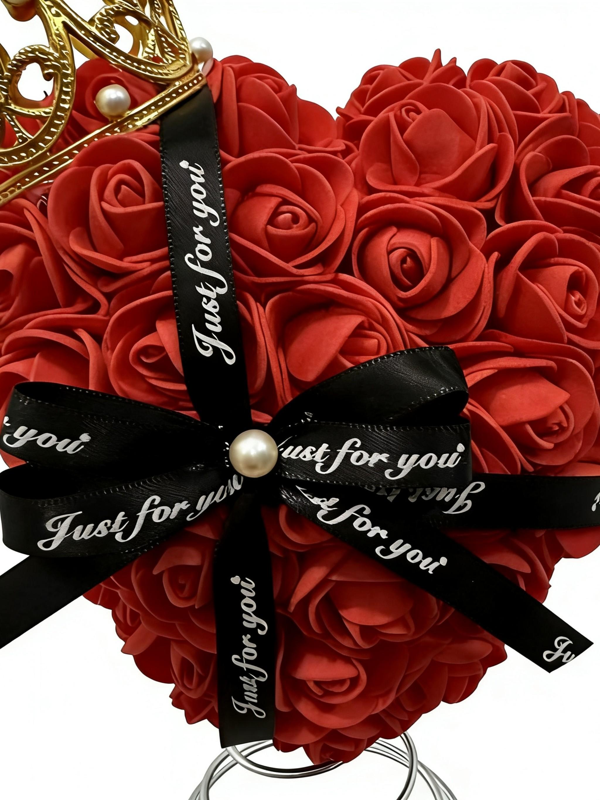 Elegant Crown Heart Necklace Set, Realistic Rose Flower Pendant, Perfect Gift for Girlfriend Best Friend, Birthday Valentine's Day