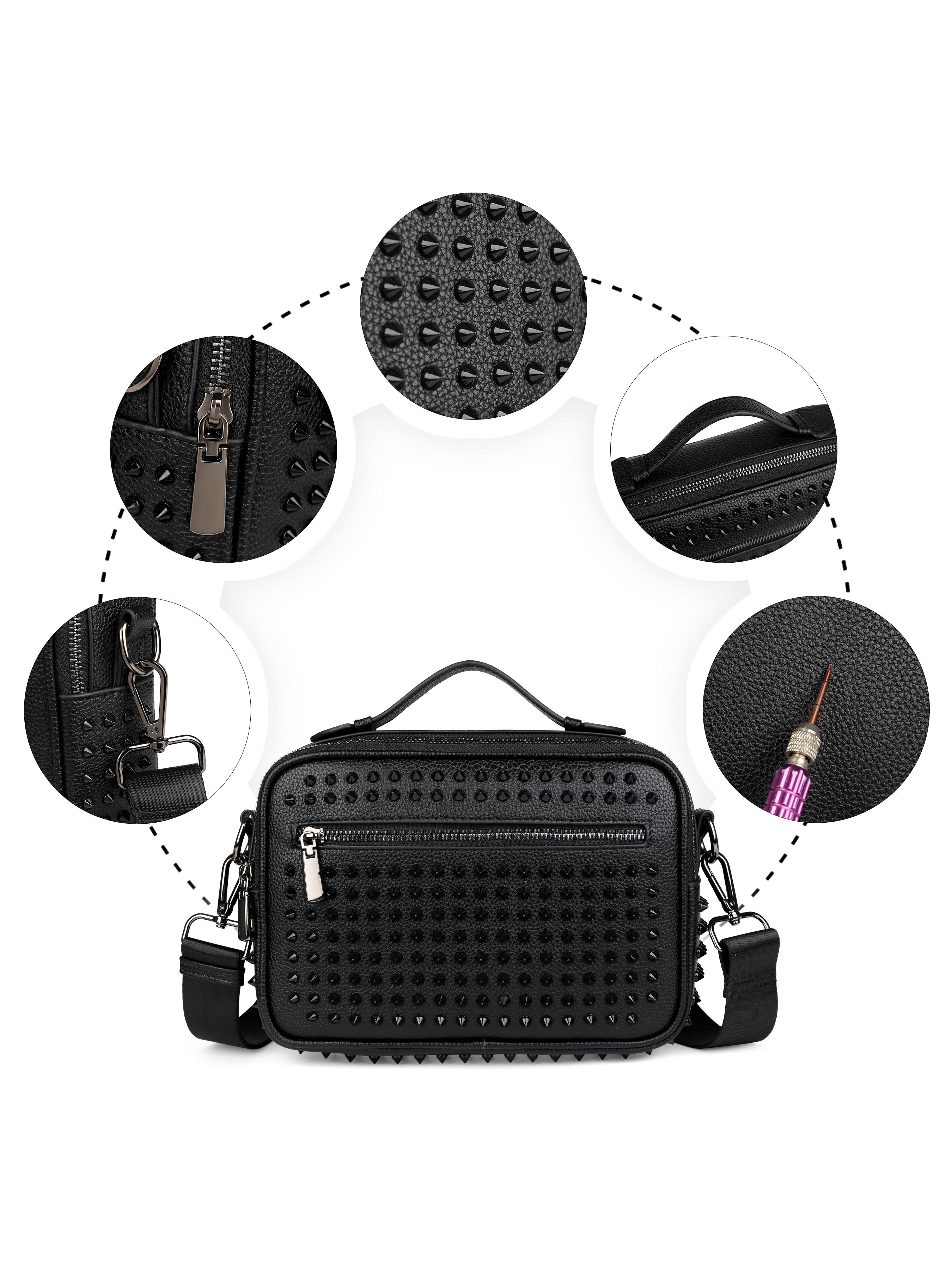 Men's Fashion Rivets Crossbody Bag, Casual Single Shoulder Bag, One Shoulder Bag, Rivet Design, Lightweight and Portable, Large Capacity, All Seasons, Casual Messenger Bags