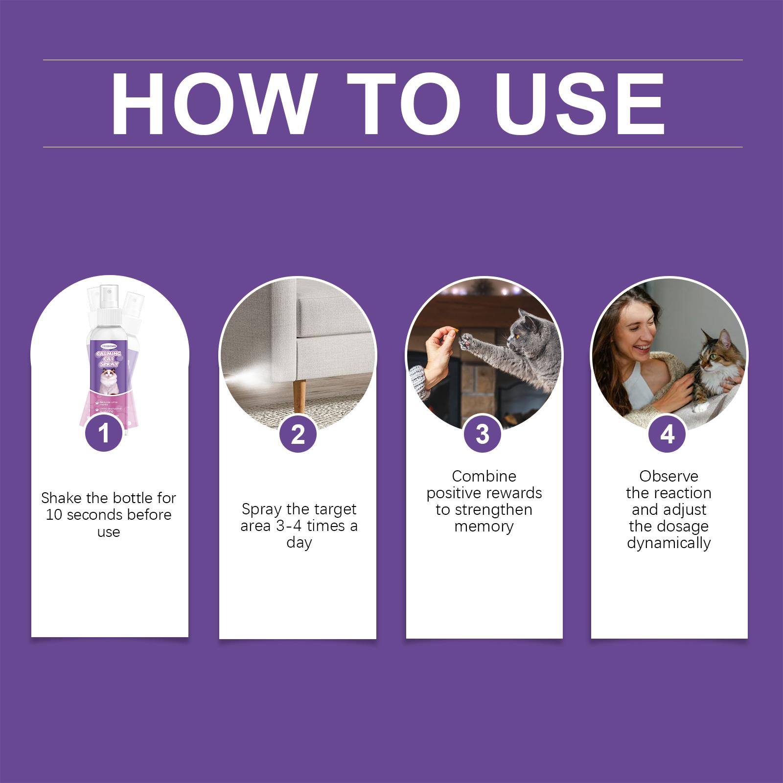 Cat Care Spray for Calming Anxiety, Prevents Scratching and Urinating Issues, Gentle Cat Behavior Management Spray