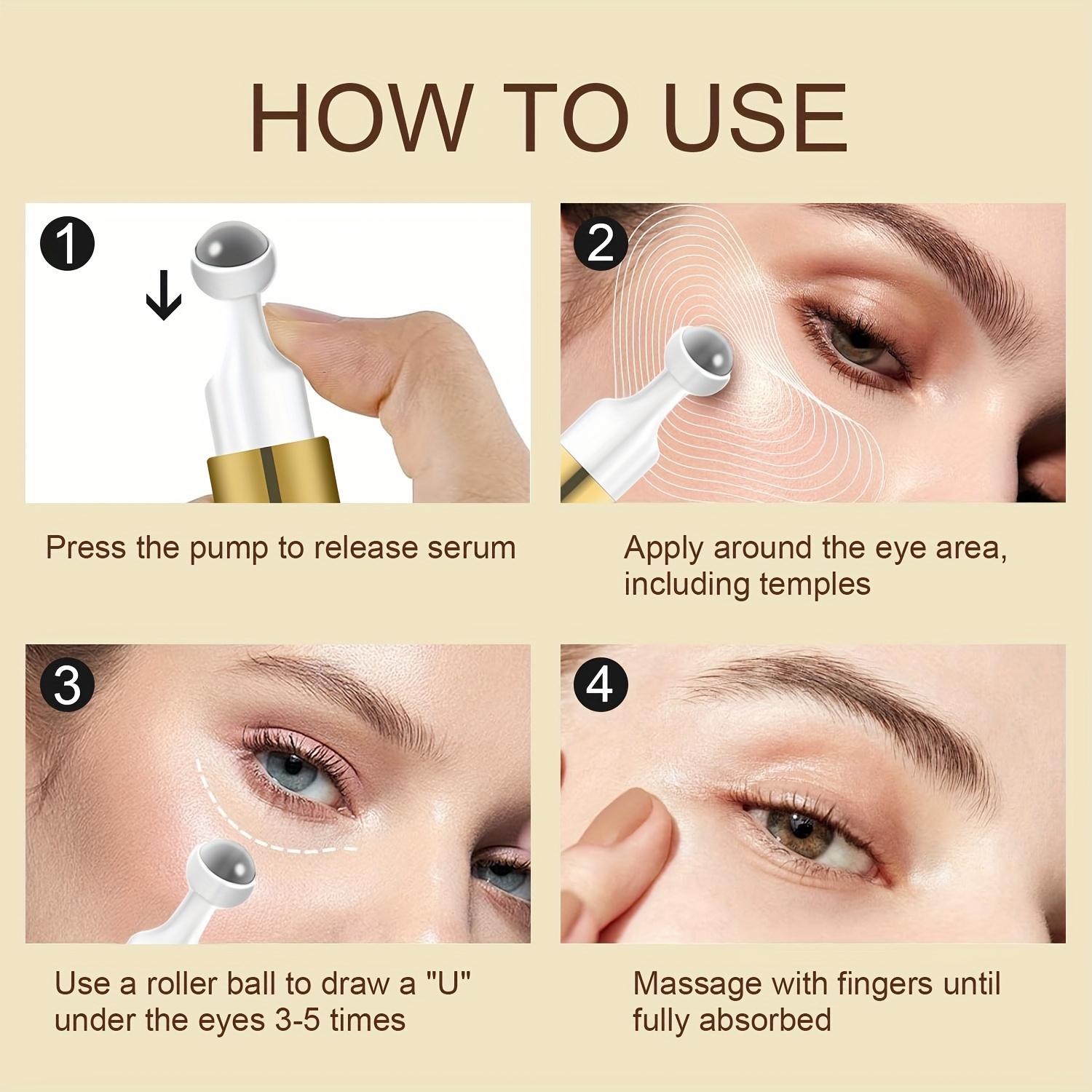 8-In-1 Eye Serum Balm, Firming & Deep Hydration, Moisturizing, Smooth Texture, 360° Roller Massager, Contains Retinol Collagen Niacinamide Ha