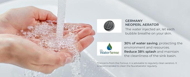 FORIOUS Bathroom Faucets 3 Hole, Bathroom Sink with Pop up Drain, Lead-Free Two Handles 4 Inch Bathroom Sink Faucet for Basin,Vanity, Farmhouse FORIOUS Bathroom Faucets 3 Hole, Bathroom Sink with Pop up Drain, Lead-Free Two Handles 4 Inch Bathroom Sink Faucet for Basin,Vanity, Farmhouse