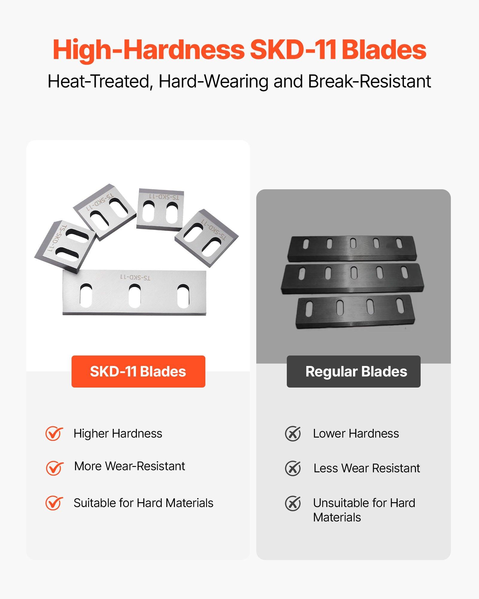 VEVOR 180 (SKD-11) Alloy Steel Shredder Blade Kit, 9 Rotating & 2 Fixed High-Hardness Blades, Compatible with 180 Plastic Grinder for ABS, PP, PVC, Nylon, PS, PC, Drums, Films