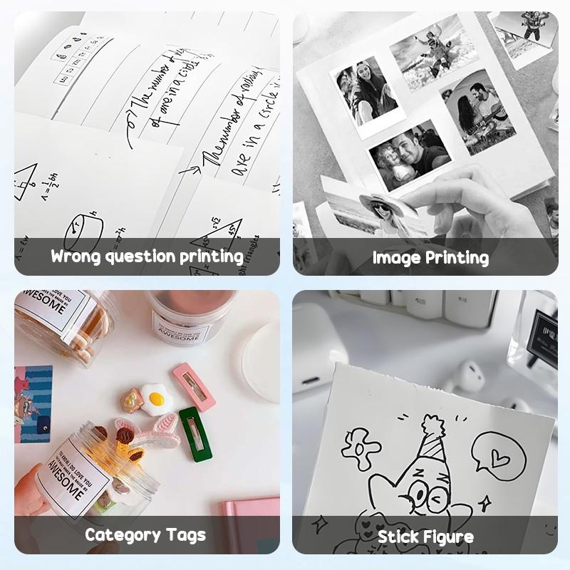 Portable Wireless Mini Printer, Compact Photo Label Printer, Ideal for Photos Labels Notes, Perfect Holiday Gift, Easy to Use