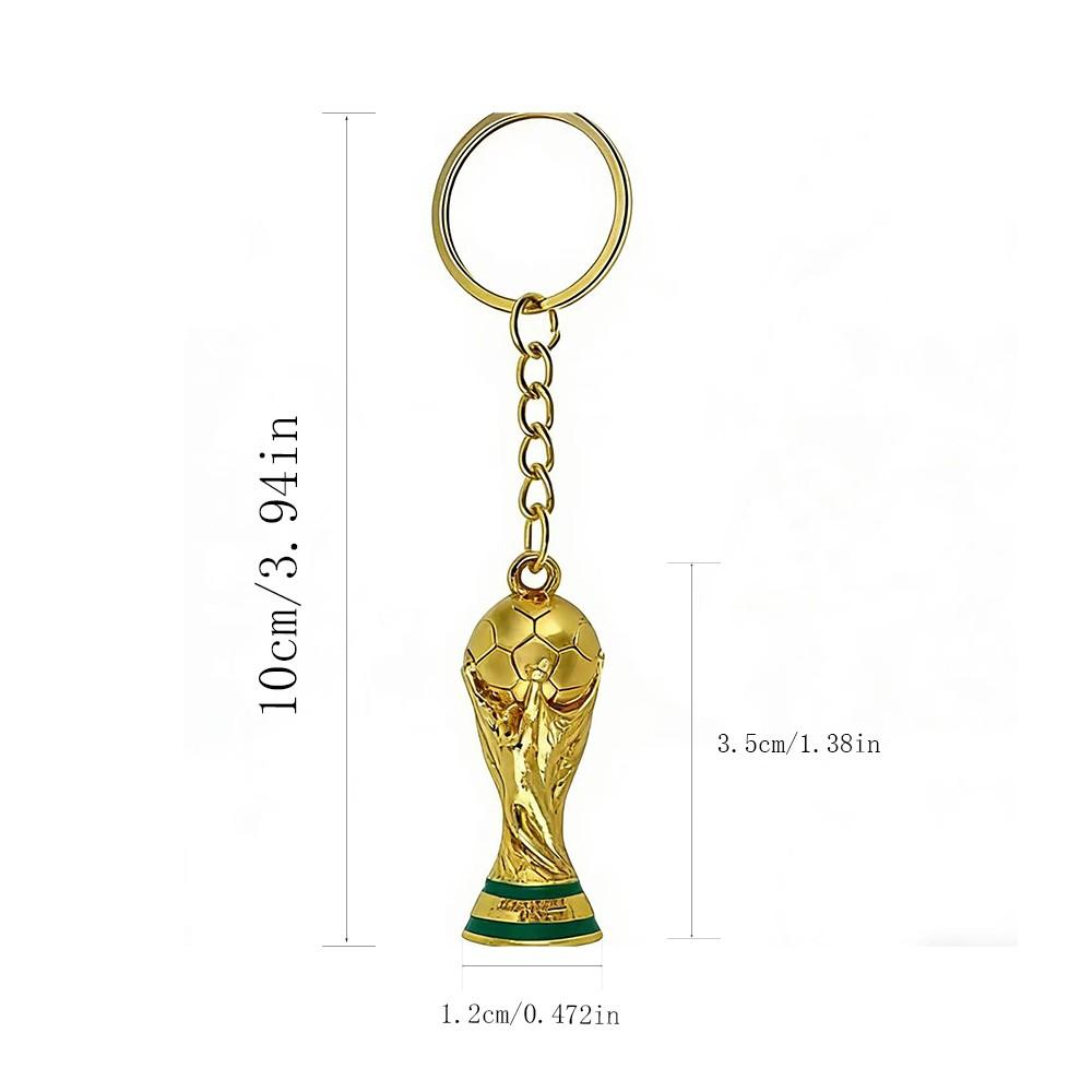 1pc 2026 World Cup Trophy Keychain, 3D Mini Replica Key Ring, Football Fan Souvenir Gift, Car Key Accessory, Backpack Charm for Soccer Lovers . Gold Plated Football Trophy Charm, Soccer Fan Gift, Car Key