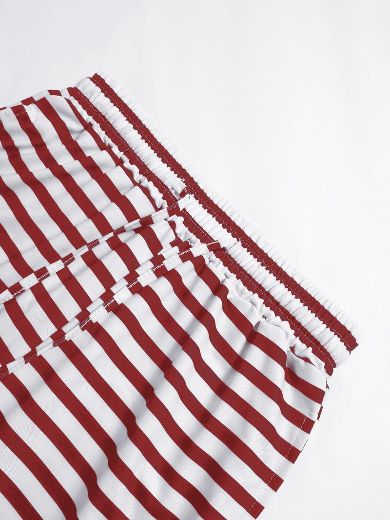 Women's Fashion Striped Casual Sportswear Set, Sweatsuit Set Outfit, Spring & Fall Long Pants and T-Shirt Two-Piece, Stylish Stripe Design