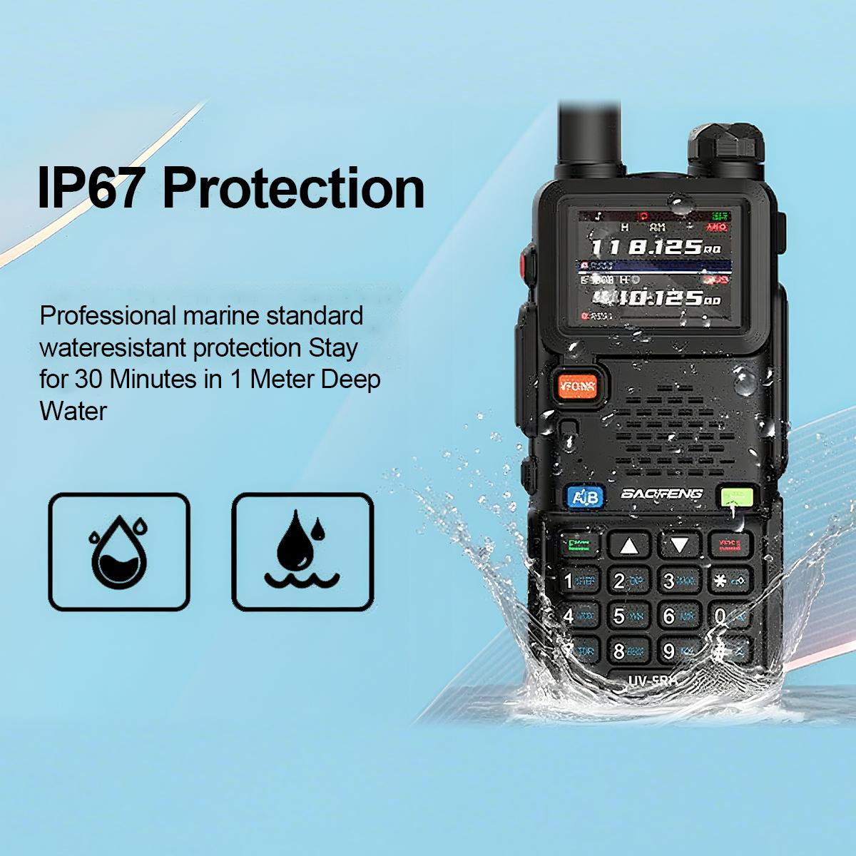 BAOFENG UV-5RH GMRS Radio (10W Upgrade) - Long Range Walkie Talkies with NOAA Weather Alert, 999 Channels, USB-C Charging | Emergency Two-Way Radio for Camping, Hiking & Survival (FRS/GMRS Compatible)