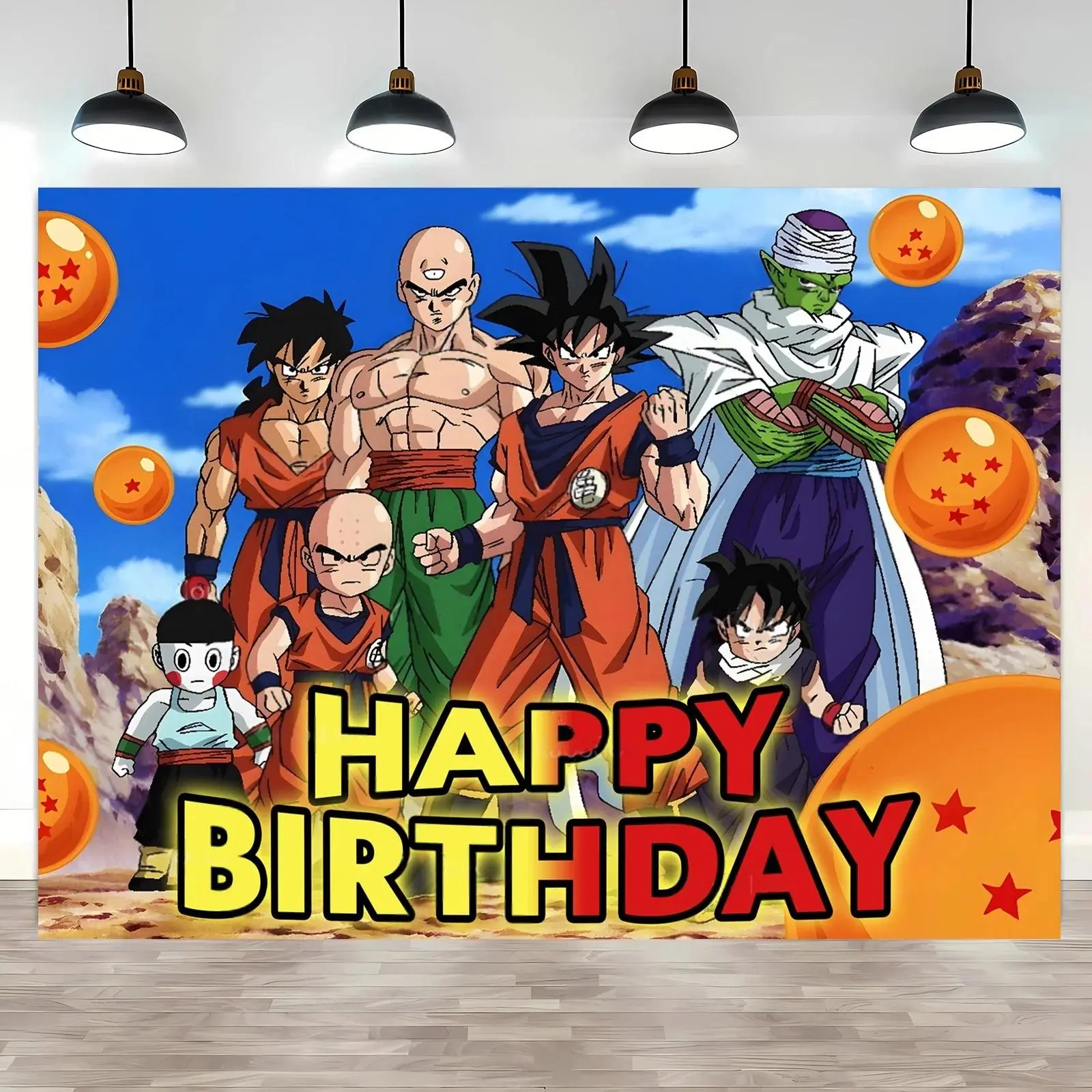 Goku Backdrop Birthday party kids baby shower Boys Banner Comic Book Character Photo Customization Background Studio