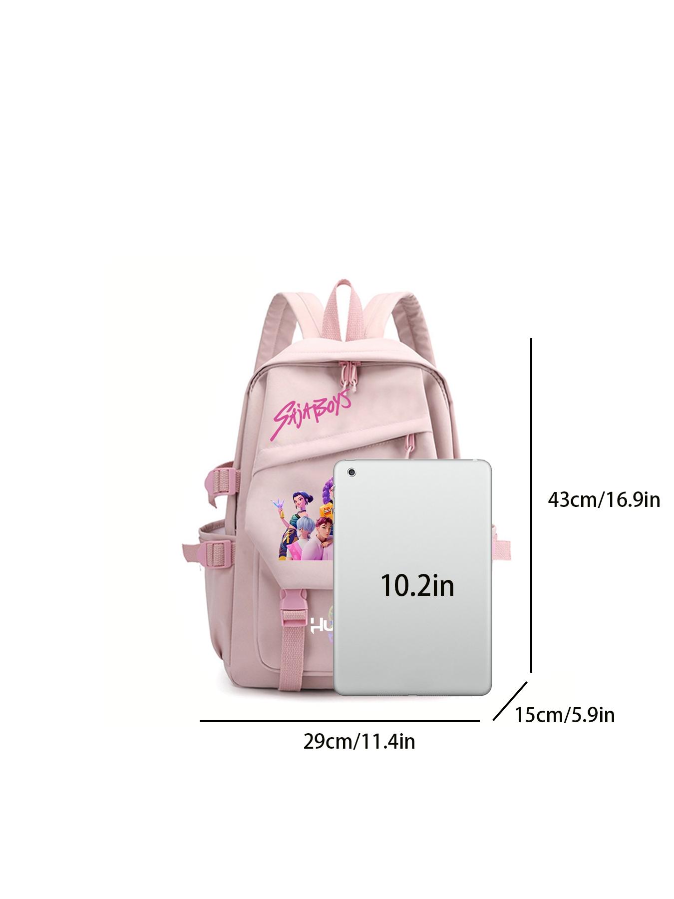 1pc  Women's backpack, solid color backpack, zipper closure, kpop girl group print, fashionable and versatile, casual and simple, suitable for students to go to school, campus, work, commuting, shopping, Cute Versatile Backpack, women's backpack